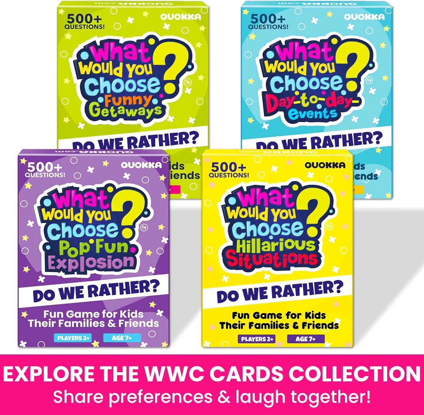 QUOKKA Card Game for Teens, Kids, Adults – 500+ Hilarious Travel & Vacation Scenarios | Funny Getaways What Would You Choose Challenge | Family Nights & Party Game for Friends, Road Trips & Sleepovers