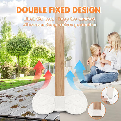 Premium Velvet Under Door Draft Stopper, Door Draft Stoppers for Bottom of Door with Double-Sided Windproof Seal, 30'' to 36'' Adjustable Gap Filler to Blocks Cold Air Light Dust Noise Drafts