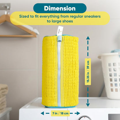 Shoe Washing Machine Bag - 2pcShoe Cleaning Bag for Sneakers, include 1 shoe brush,1 drying hook