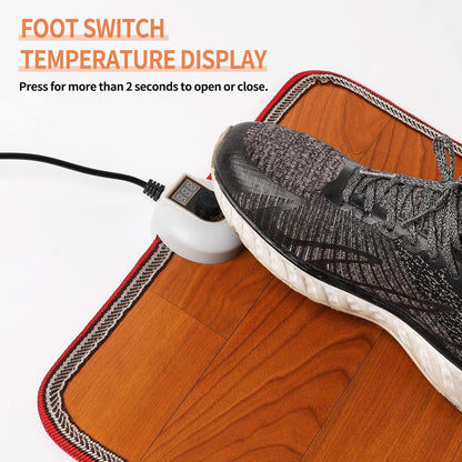 Electric Heated Floor Mats Under Desk, Heated Foot Warmer - 110v Toes Warming Heater for Office and Home(Stone Grain)