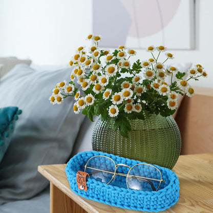 Tioncy Eyeglasses Holder for Nightstand Wool Anti Scratch Desk Bedside Knit Eyeglass Storage for Fathers Day Graduation Gifts