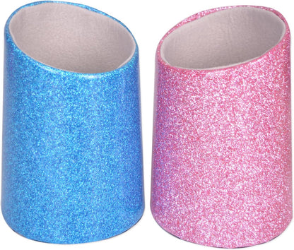 2 Pack Eyeglasses Holder PU Leather Glasses Stand Case Holder for Desks or Nightstands