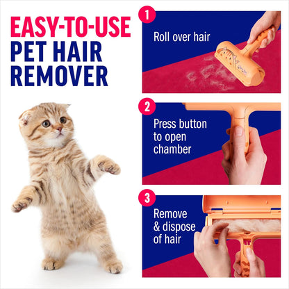 ChomChom Roller Pet Hair Remover – Reusable Lint Roller Pet Hair Removal Tool for Clothes, Couches, Cars and Travel - Cat Dog Hair Remover, Compact, No Sticky Refills Needed (Mini Roller)