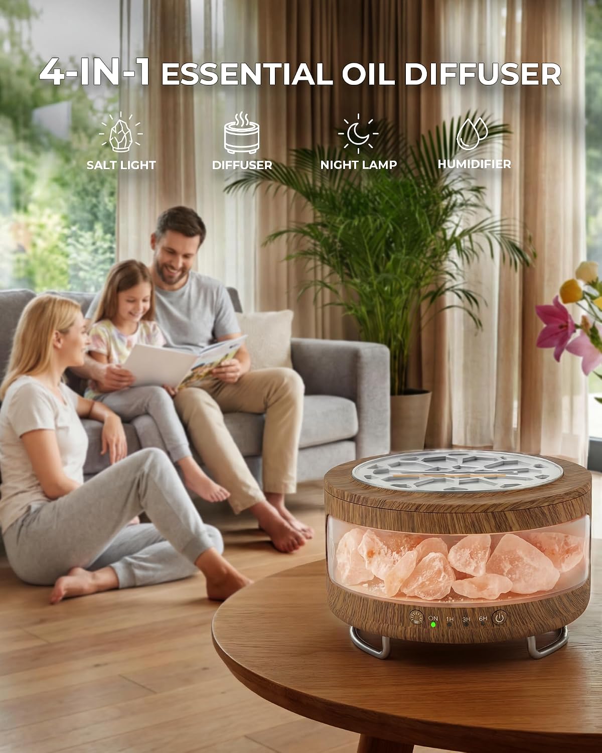 Essential Oil Diffuser with Himalayan Salt Lamp, Scent Diffusers for Home