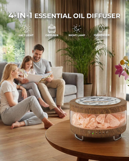 Essential Oil Diffuser with Himalayan Salt Lamp, Scent Diffusers for Home