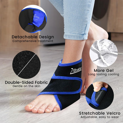 Ankle Ice Pack Wrap for Swelling Foot Heel Pain Relief Reusable Gel-1Pack