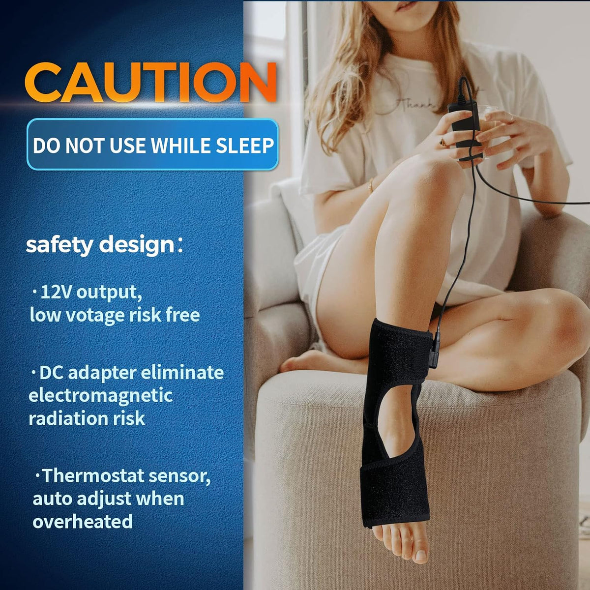 sticro Foot Heating Pad for Ankle Achilles Heel with Massage Ball