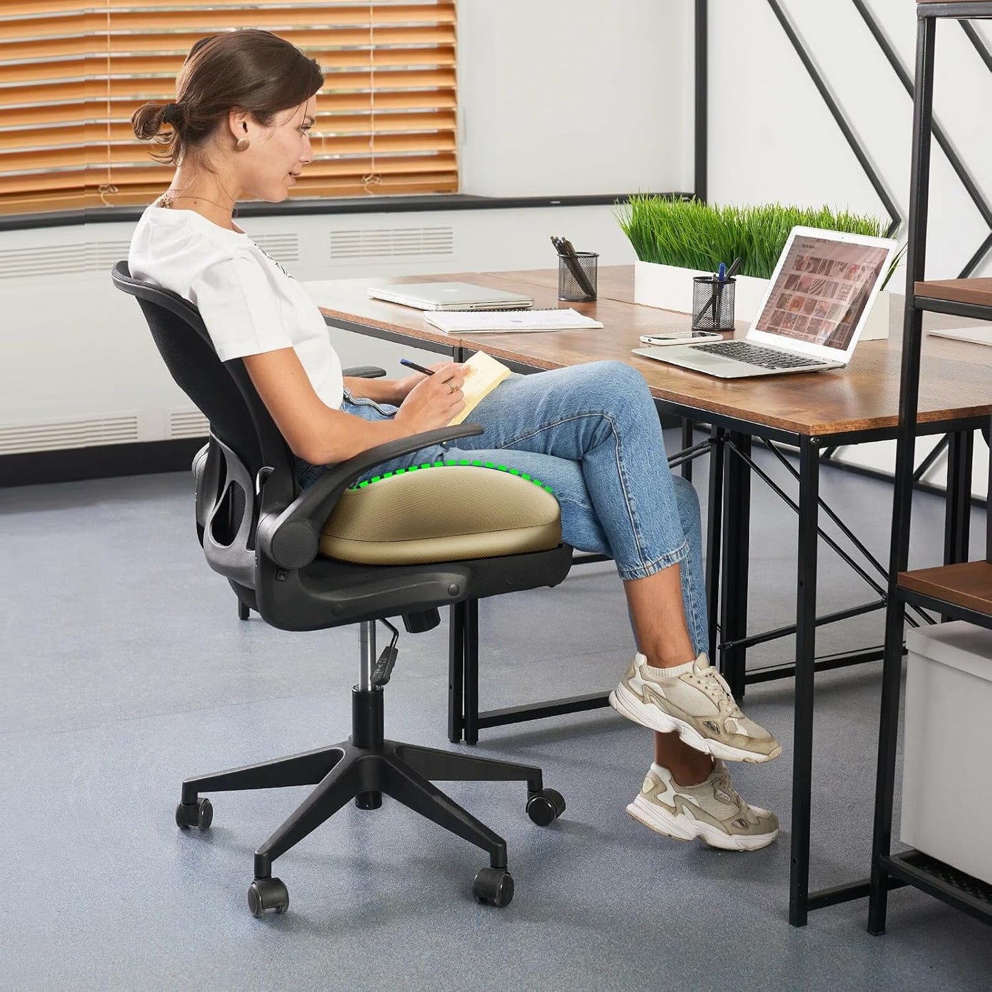 Benazcap Memory Foam Seat Cushion, Ergonomic Office Chair Cushion | Memory foam cushion relieves pressure and supports tailbone comfort for office chairs, cars, wheelchairs and home use.