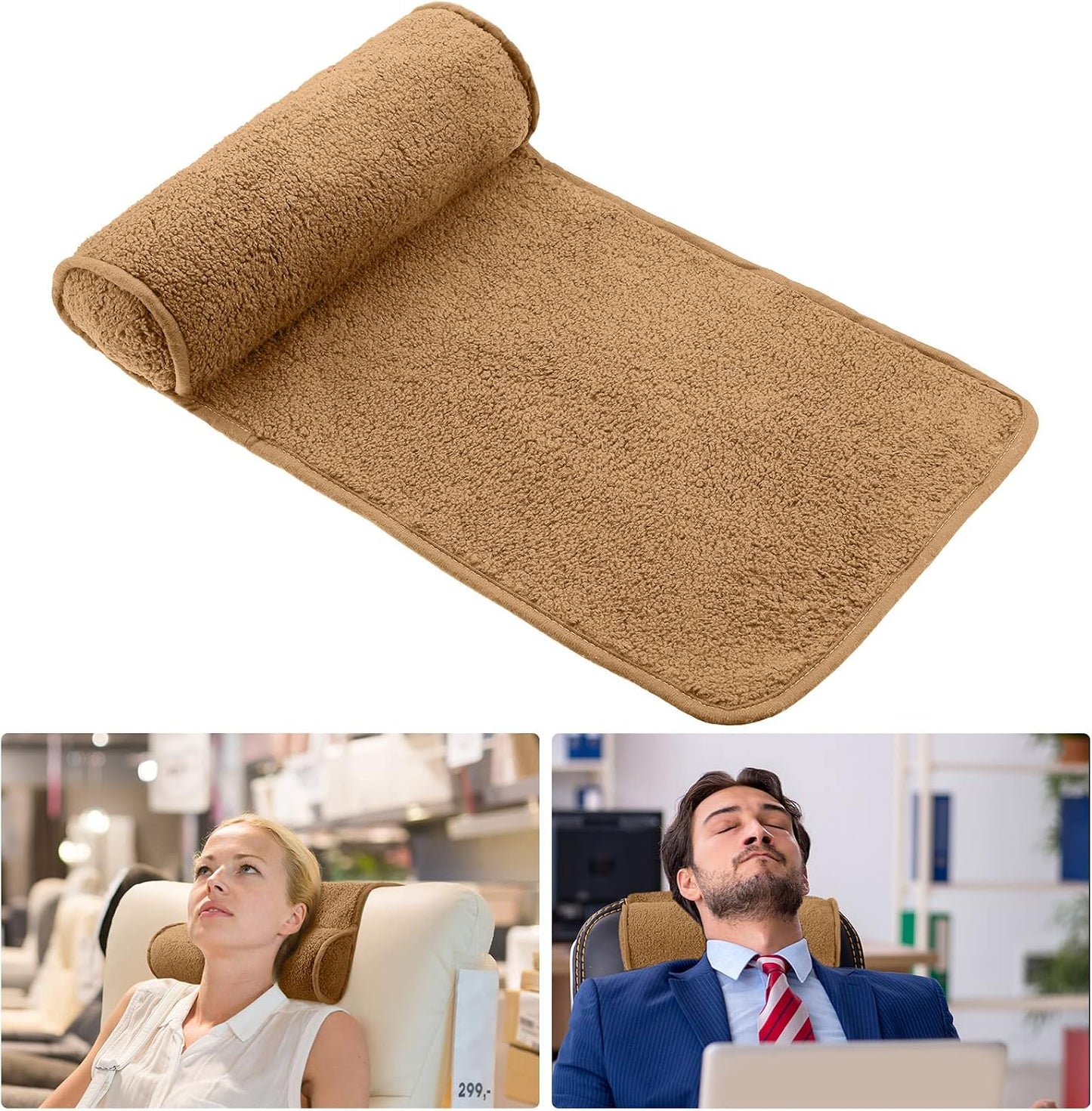 Weysat Recliner Pillow Neck Head Support Roll Non Slip Fleece Adjustable Neck Chair Headrest Cushion for Travel Home Office Recliner Couch Sofa Armchair Support and Pain Relief(Gray)