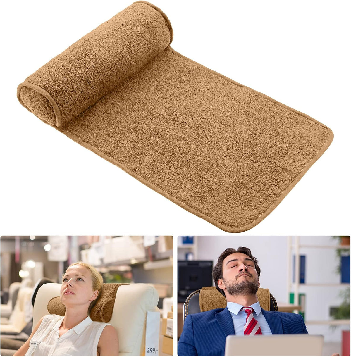 Weysat Head Neck Pillow for Recliner Chair Head Rest Roll, Gray