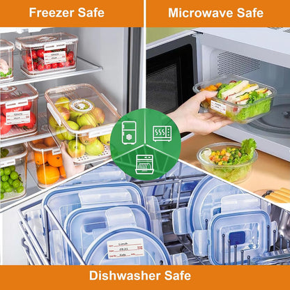 1000pcs Food Labels, AIMEIKI 1 x 3 Inch Removable Date Stickers Freezer Labels for Food Containers, Easy to Write-On & No Residue (2 Rolls)