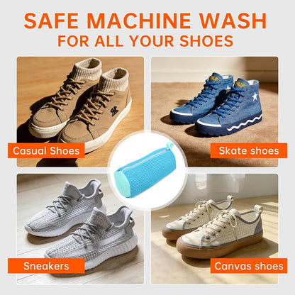 1PCS Blue Shoe Washing Machine Bags for All Shoe Types | Deep Cleaning,Reusable and Durable,Safeguarding Shoes from Scuffs and Deformation,Tear-Resistant Chenille Fabric