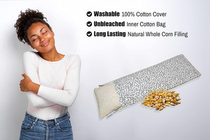 Microwavable Corn Filled Heating Pad and Cold Pack/Washable 100% Cotton Cover (Cross Hatch - Mint, 7.5in W x 11in L)