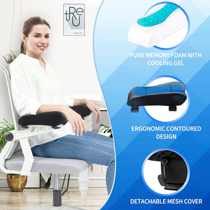 BEAUTRIP Ergonomic Armrest Pads- Office Chair Arm Rest Cover Pillow - Elbow Support Cushion for Computer, Gaming and Desk Chairs (Set of 2)