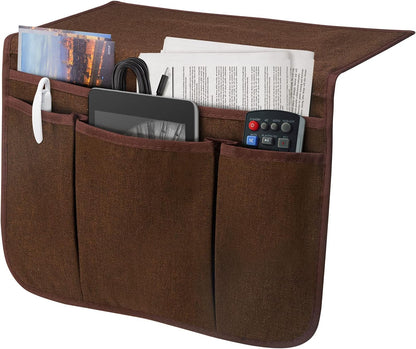 Bedside Caddy Bedside Storage Organizer Magazine Phone Tablet iPad Remote Holder, Organizer Caddy for Home College Dorm Bed, Sofa, Bunk Bed (Grey)