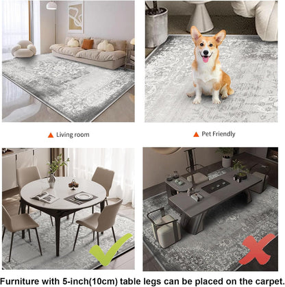 Electric Heated Carpet 35x55in Soft Plush Heating Rug 450W CX | Instant Warmth in 30s, 60 Heat Levels 12h Timer, Energy Efficient Safety Protection Ideal for Home Office Playroom 120V