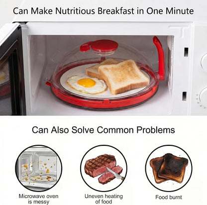 Microwave Splatter Cover with Water Steamer and Vent Hole, BPA-Free, 11.22" | Microwave Cover for Food, Plastic Splatter Guard for Microwave to Keeps Food Soft and Moist and Microwave Clean and Tidy