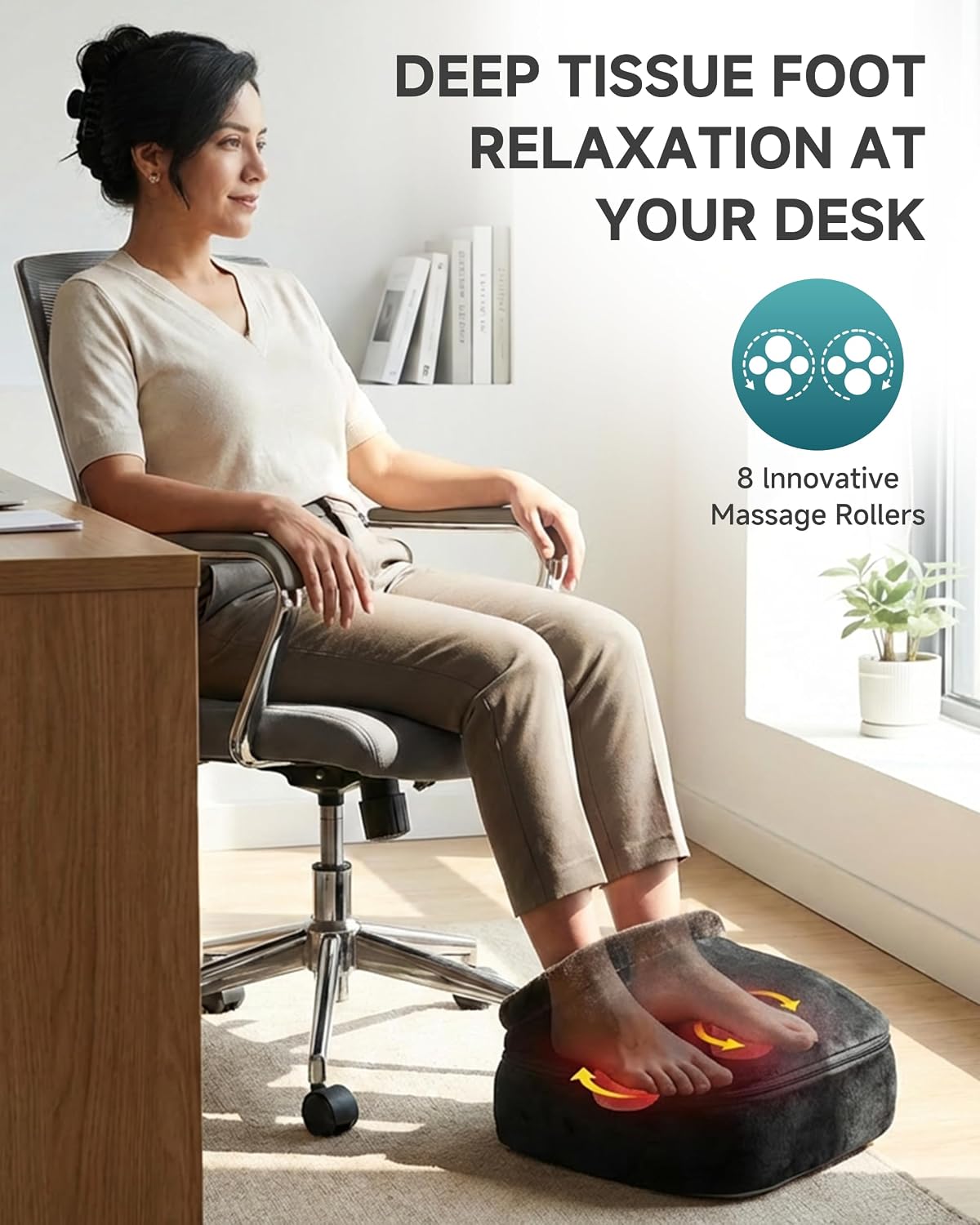 Snailax Shiatsu Foot Massager with Heat, Foot Warmer with Removable Cover
