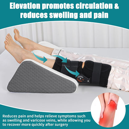 BALAPET Leg Elevation Pillows for After Surgery, 8.7'' Foam Leg Support and Elevation Knee Pillow, Knee Replacement Recovery Aids for Relieves Hip, Knee Pain and Improves Blood Circulation