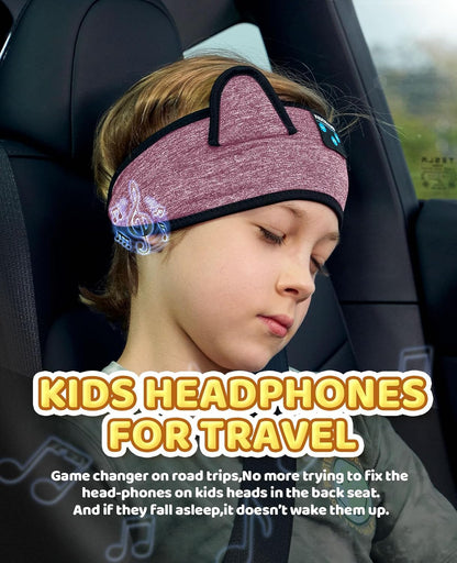 KIDSBAND Kids Bluetooth Headphones, Sleep Headband [Wireless & Wired Playback 2in1] Foldable Headphones for School/Travel/Tablet/Sleep