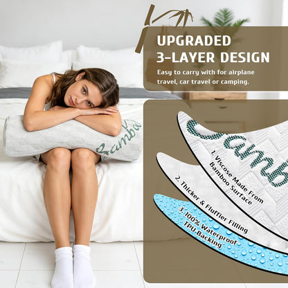 Semi Roll Pillow for Legs, Knees, Lower Back and Head, Lumbar Support Pillow for Bed, Sleeping,1 Pack,7.8”x 20.4”x 4.8”