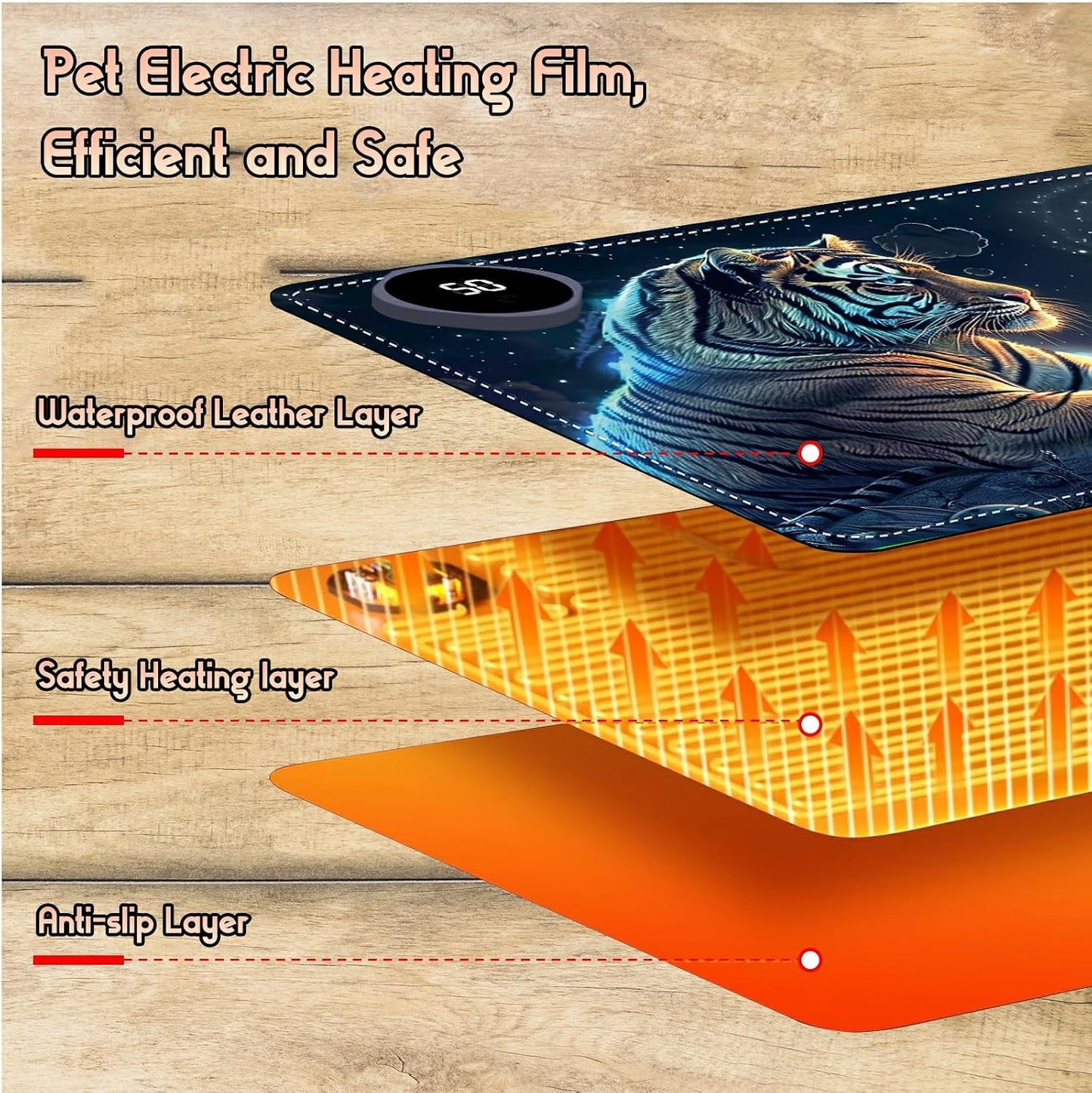 Heated Desk Pad Heated Large Mouse Pad, Electric Quickly Warm Desk Mat with 3 Levels Heating 3 Hours Auto Shut-Off, 31.5" x 13" Warm Gaming Mousepad Hand Foot Warmer, Baby Elephant