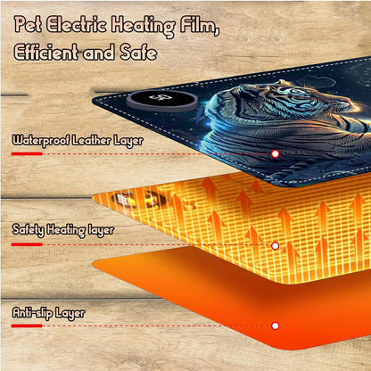 Heated Desk Pad Heated Large Mouse Pad, Electric Quickly Warm Desk Mat with 3 Levels Heating 3 Hours Auto Shut-Off, 31.5" x 13" Warm Gaming Mousepad Hand Foot Warmer, Baby Elephant
