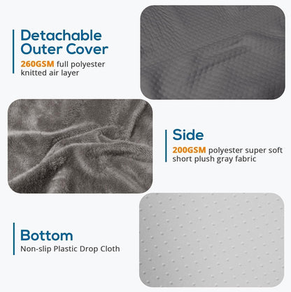 Sasttie Wedge Pillow 24x24x12 inch, Memory Foam Bed Wedge, Cool Grey | Triangle Pillow for Sleeping, Acid Reflux, Back Pain, Post-Surgery, and Snoring, Designed with Removable Washable Cover