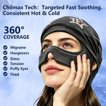 Migraine Relief Cap with Slide-Up Eye Mask, Headache Relief Ice Hat