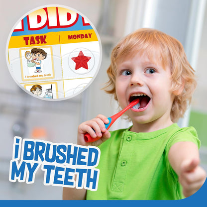 Behavior Reward Chart System - Pad with 26 Chore Charts for Kids, 2800 Stickers to Motivate Responsibility & Good Habits