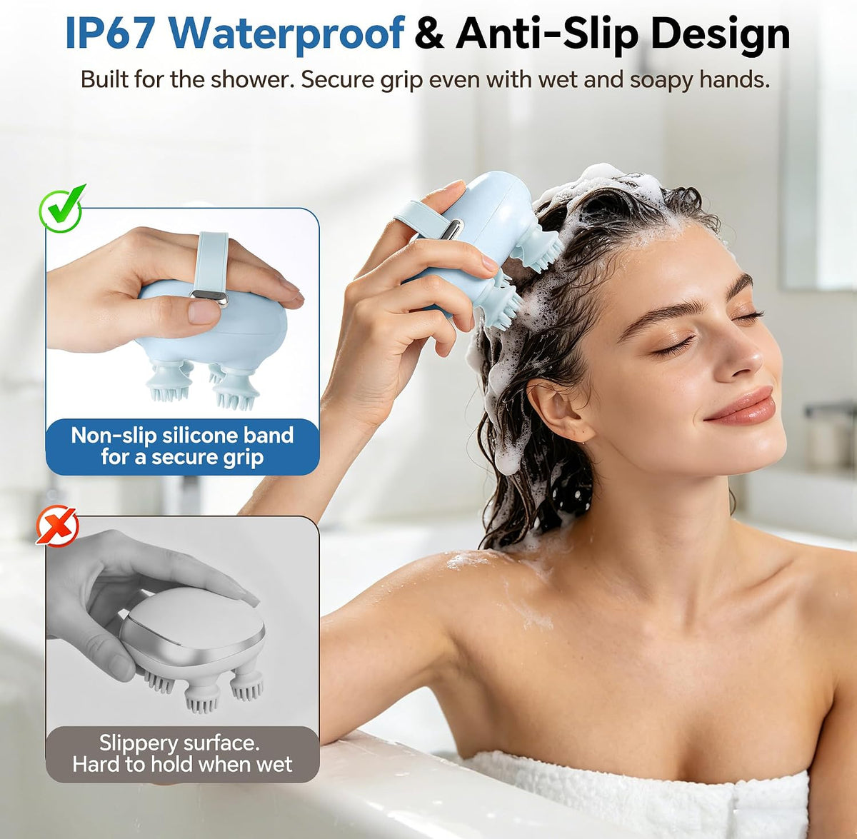 Scalp Massager, Head Massager Scalp with Tangle-Resistant Design