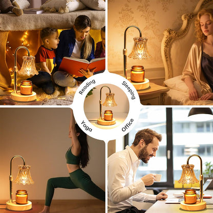 Fragrance Candle Warmer Lamp with 2 Bulbs Electric Candle Warmer with Timer & Dimmer for Home Decor