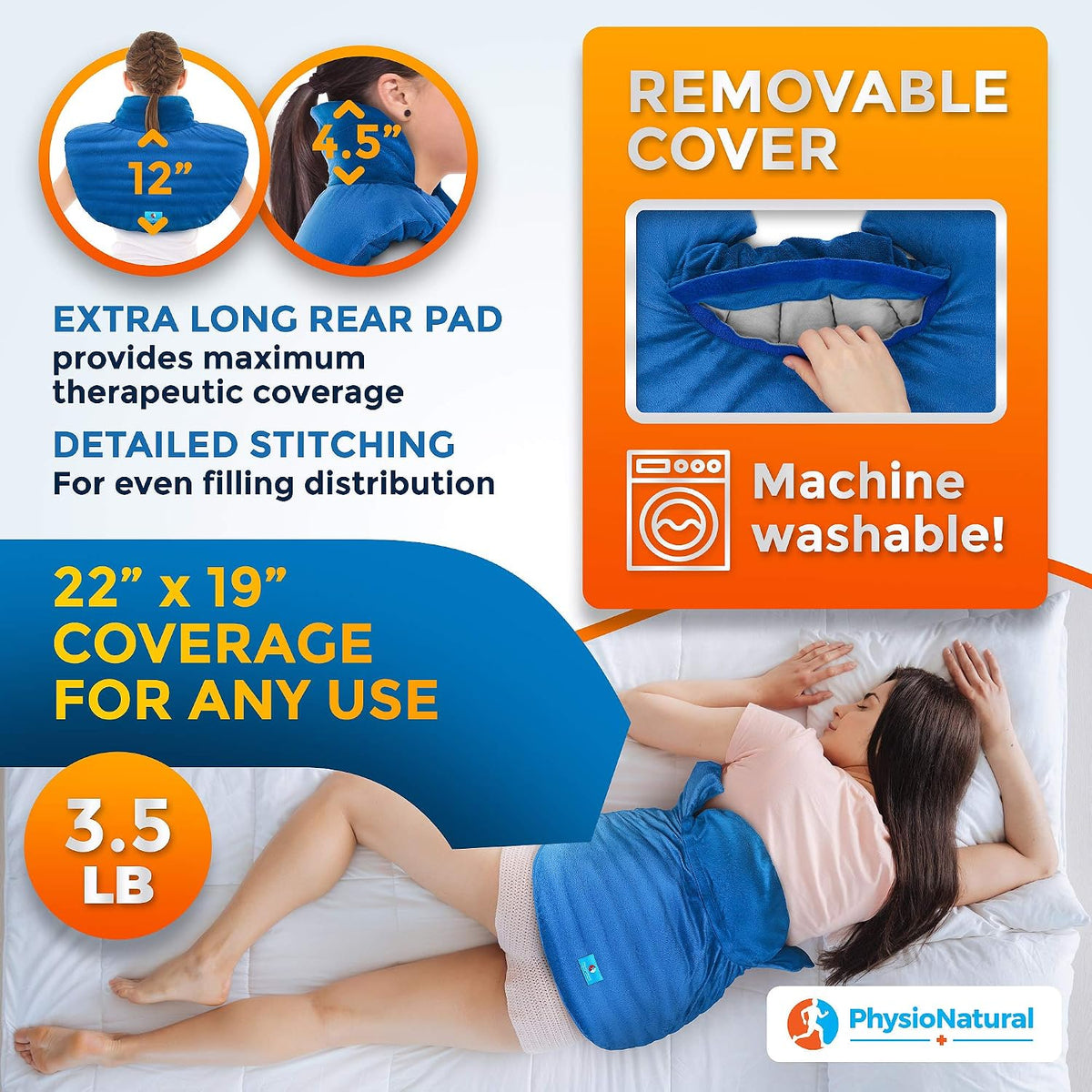 Microwavable Large Neck and Shoulder Wrap – Instant Relief for Muscle Pain, Tension and Stress, Stiffness, Arthritis, Migraines, and Headaches – Natural Therapy with Deep Heat and Herbal Aromatherapy