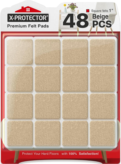 X-Protector Felt Furniture Pads - 20 PCS 6 x 1/2" - Premium Felt Strips | with Adhesive Backing - Rectangular Furniture Pads for Hardwood Floors - Cut Furniture Felt Pads to Size You Need! (Beige)
