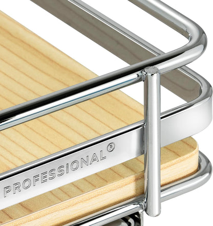 LYNK PROFESSIONAL® Pull Out Spice Organization for Cabinets - 4-3/8 inch Wide – Spice Rack for Inside Cabinets, Slide Out Spice Rack Organizer for cabinet – Pull Out Spice Rack, Sliding 2 Tier Chrome