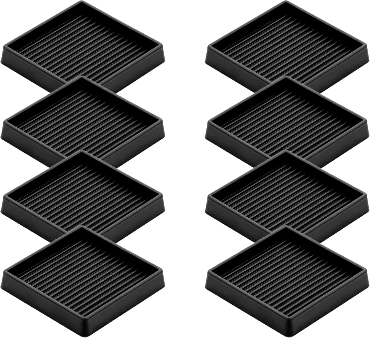 3X3 Square Rubber Caster Cups, Non Slip Furniture Pads - 4 Pack | Anti-Slip Furniture Gripper, Anti Skid Furnitures Feet, Anti Slide Floor Protector for Bed Couch Stoppers, Brown