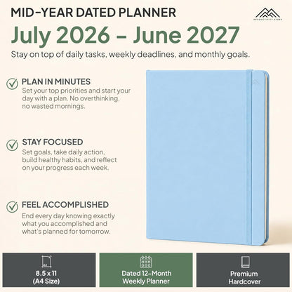 Dated, 2026 Planner, 5.8” x 8.3” - The #1 Productivity Planner to Achieve Your 2026 Goals - Planner 2026-2027 by PRODUCTIVITY STORE (A5, GREY)