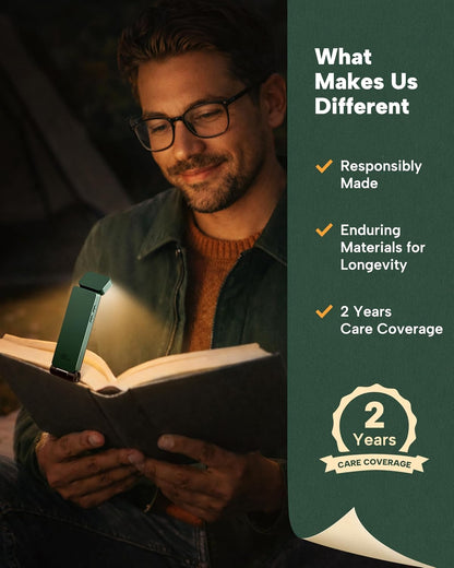 86lux Book Light, Rechargeable Clip-On LED Reading Light for Bed | 3 Color Temperatures with Stepless Dimming, Ultralight Bookmark Design for Book Lovers, Grey