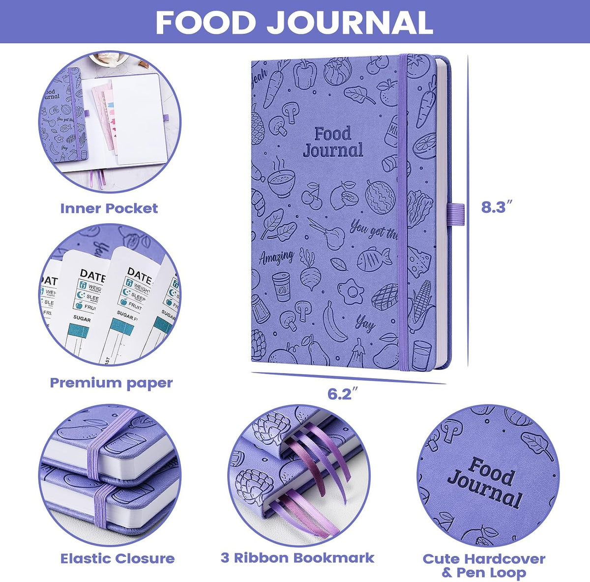 Food Journal - Journal for Women Weight Loss, 5.8" x 8.3