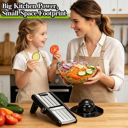 MASTERTOP Mandoline Slicer, 5 in 1 Mandoline Food Slicer, Dishwasher Safe | Stainless Steel Mandoline Slicer, Adjustable Vegetable Slicer for Fruit, Cheese, Send Cut Proof Gloves & Cleaning Brush
