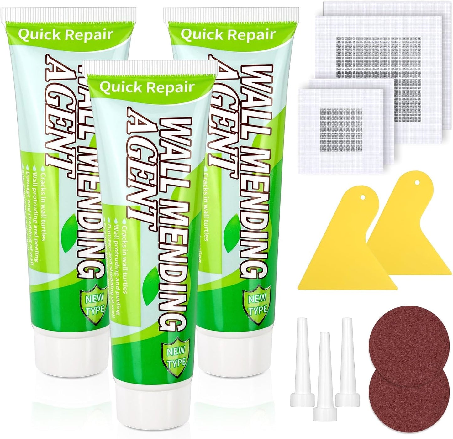 Ranekie 14 Pack Drywall Repairs Patch, 4/6/8 Inch Drywall Repair Kit with Extended Self-Adhesive Mesh,Large Hole Patch Repair for Drywall,Heavy Duty Dry Wall Hole Repair Patch