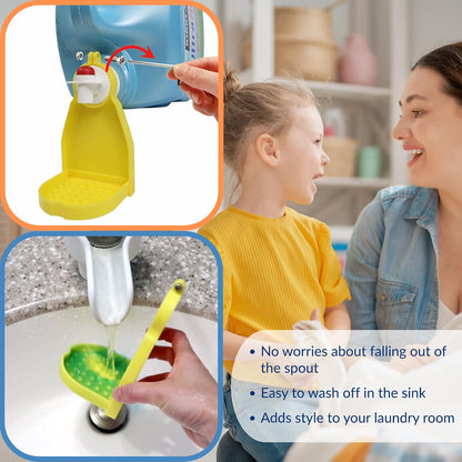 Detergent Cup Holder Set of 2, Besuerte Tidy Cup Laundry Detergent Drip Catcher Leak for Laundry Room Durable- No-Fall, No Drips or Spills【Grey】