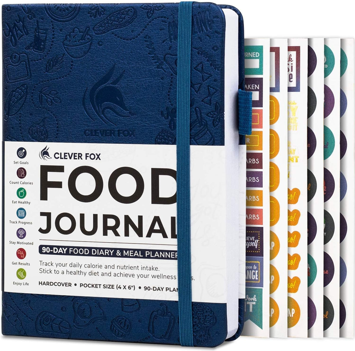 Clever Fox Food Journal for Women & Men, Weight Loss Tracker, Aquamarine