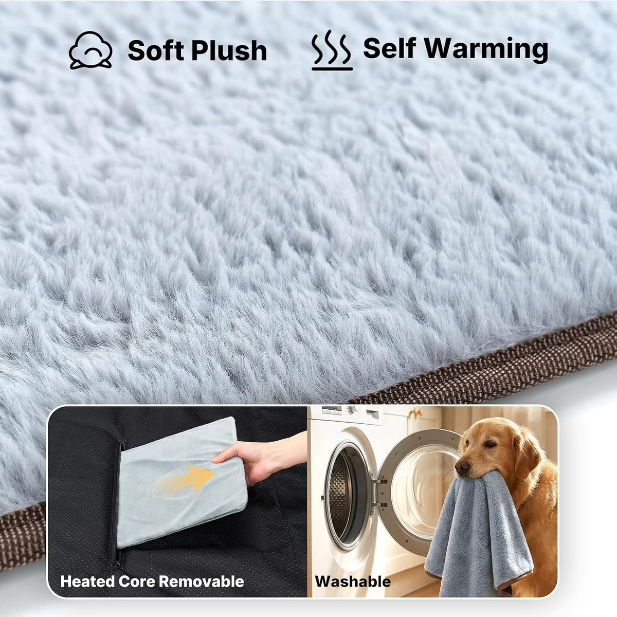 Veehoo Elevated Dog Bed with Plush Heated Pad, Raised Dog Bed for Cat & Dog
