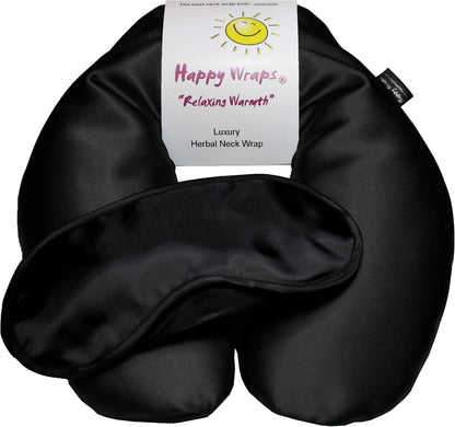 Microwavable Herbal Neck Wrap - Hot Cold Aromatherapy Neck Warming Pillow - Heating Pad for Migraines, Stress, Gifts for Women, Birthdays, Christmas and Free Sleep Mask - Purple Cotton