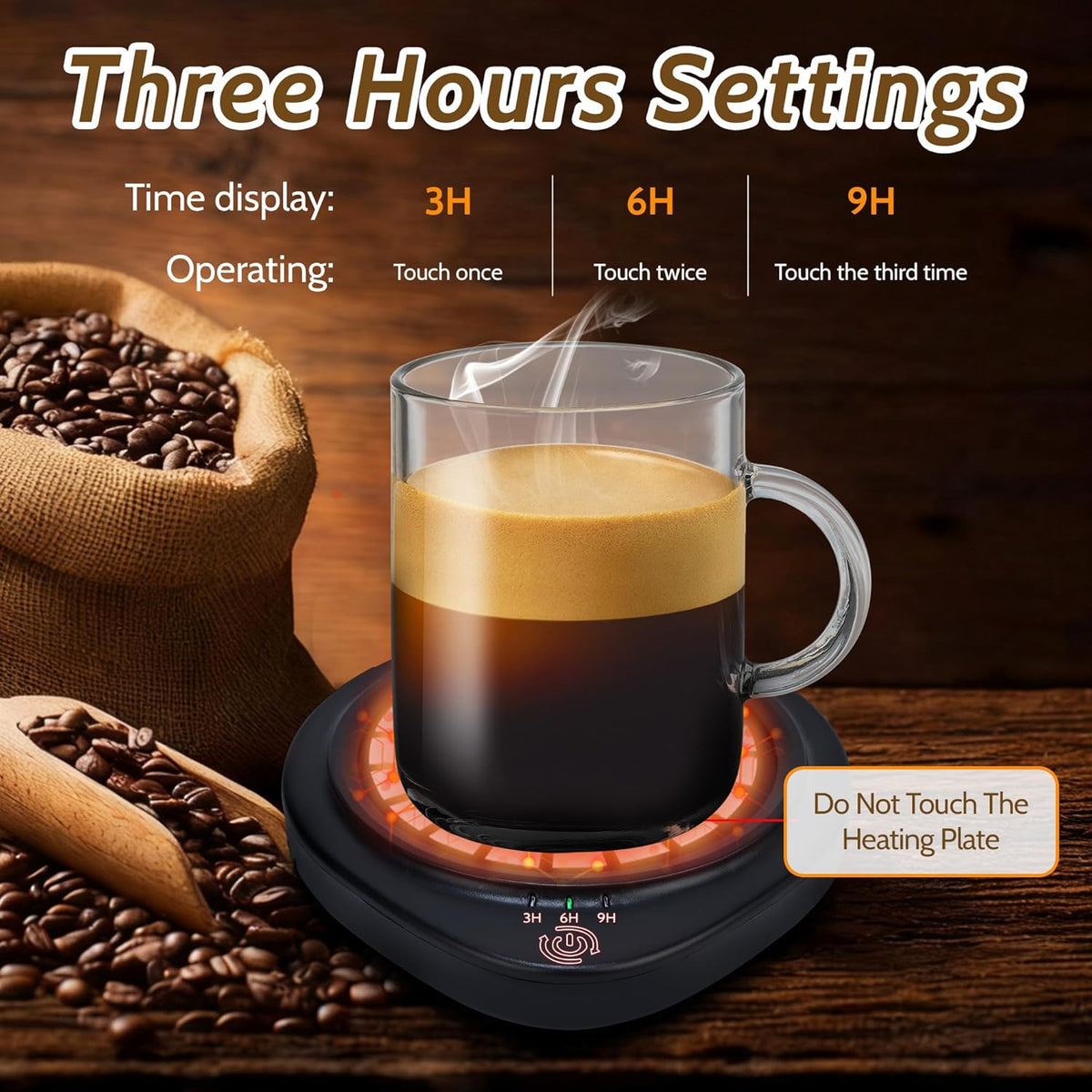 ASAWASA Candle Warmer with Timer Coffee Mug Warmers for Large Jar
