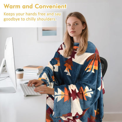 Catalonia Wearable Blanket with Sleeves for Women & Men, Fleece Wrap Throw | Cozy Sleeve Design for Hands-Free Comfort, Perfect for Reading, TV Time & Relaxing, Christmas & Birthday Gift