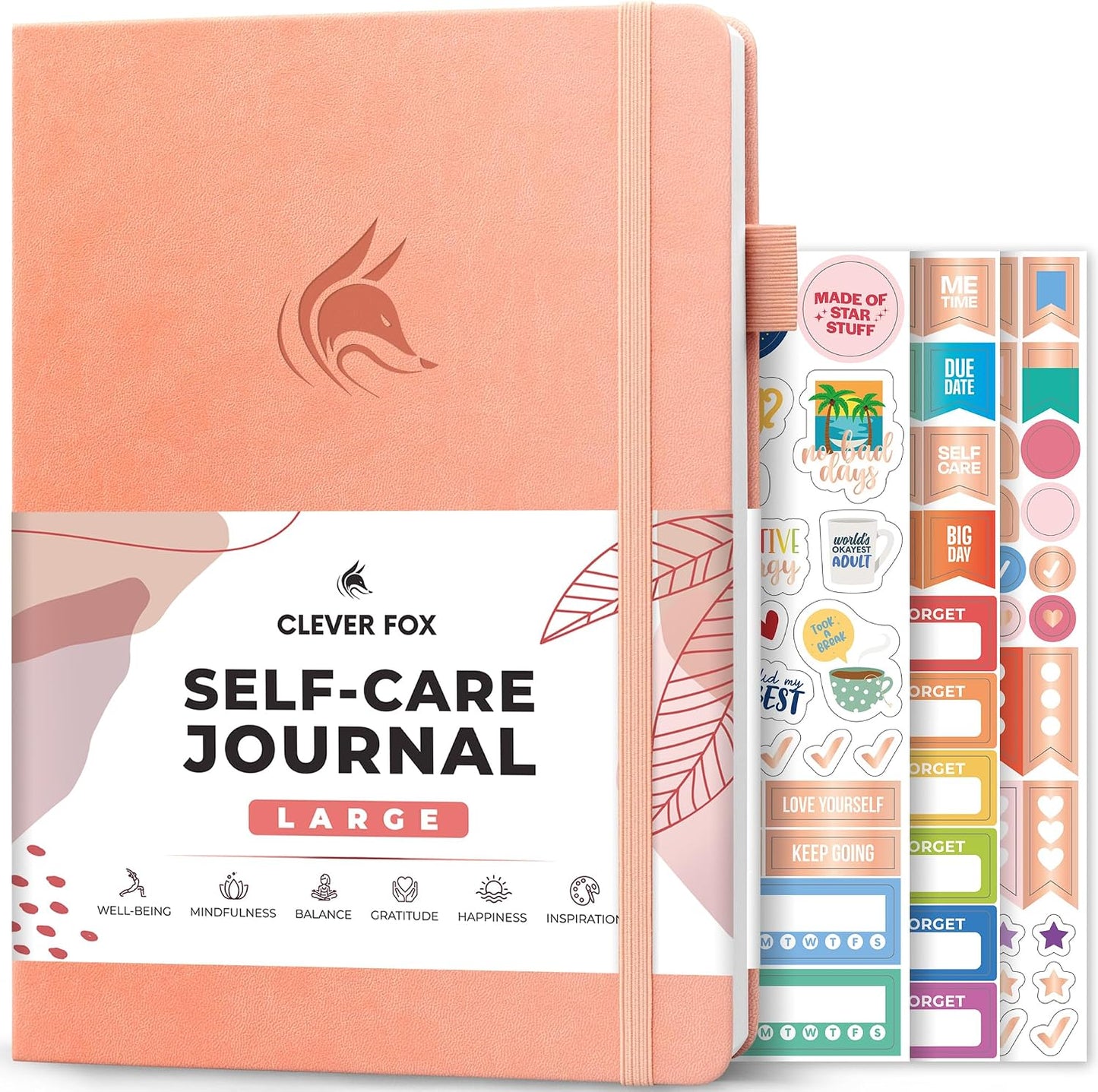 Clever Fox Self-Care Journal for Women, Daily Planner 5.8x8.3 Aquamarine | 3-month mental health journal, habit tracker, wellness journaling supplies for women & teen girls, gratitude & mood log