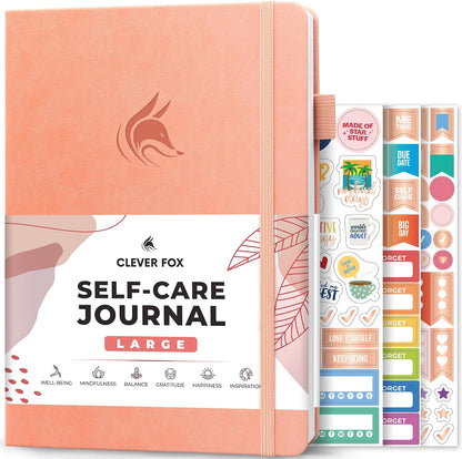 Clever Fox Self-Care Journal for Women, Daily Planner 5.8x8.3 Aquamarine | 3-month mental health journal, habit tracker, wellness journaling supplies for women & teen girls, gratitude & mood log