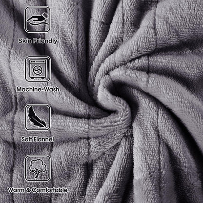 Tefici Heated Blanket Throw,Ultra Soft 2-Layer Flannel Electric Blanket